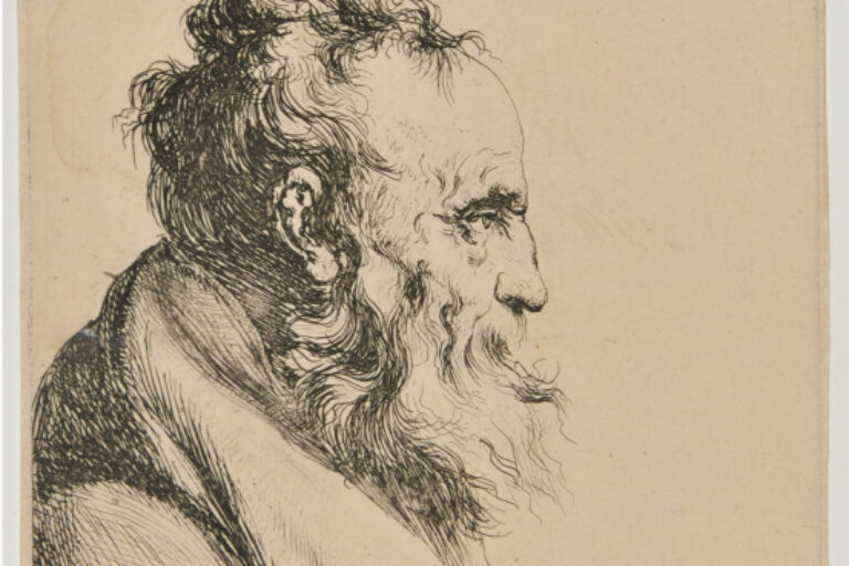 HEAD OF AN OLD MAN, WITH LONG BEARD, PROFILE TO RIGHT