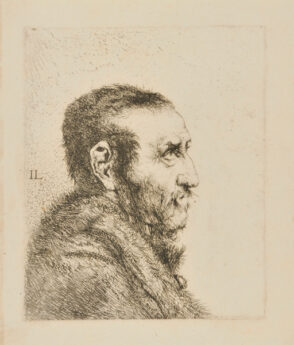 Head of Man with Short Hair and Beard, Turned to Right