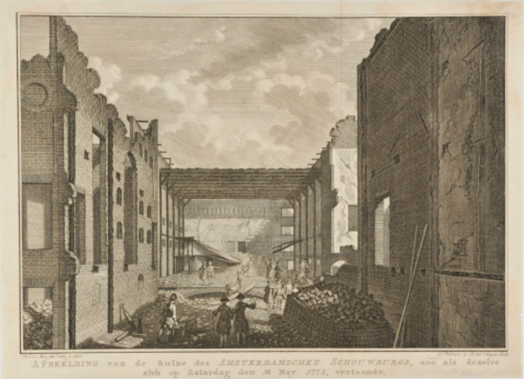 Afbeelding van de Ruine des Amsterdamschen Schouwburgs, zoo als dezelve