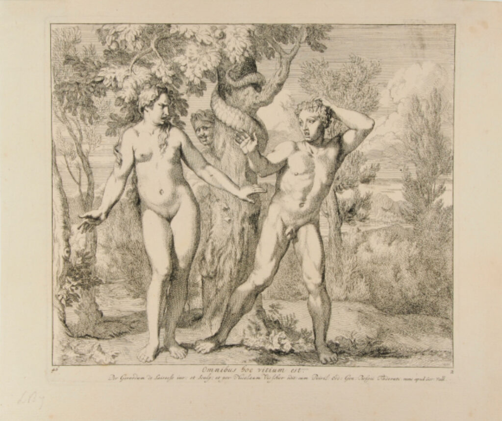 Seven illustrations from the book of Genesis: original sin