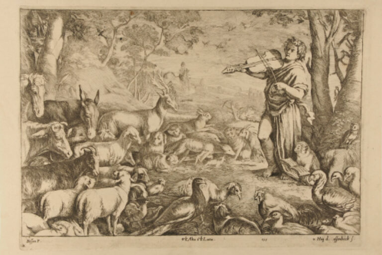 ORPHEUS CHARMING THE ANIMALS WITH HIS MUSIC