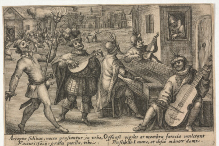 FESTIVAL SCENE WITH MUSICIANS