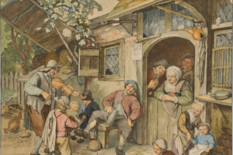 VIOLIN PLAYER BY AN INN