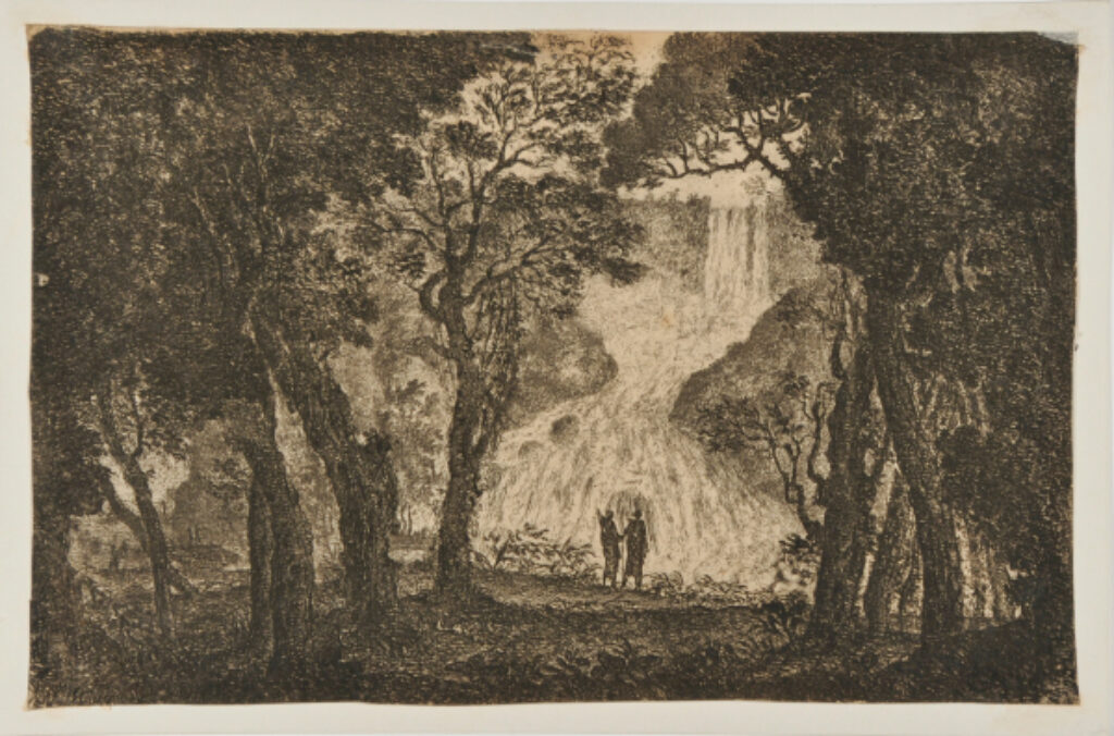 Forest Landscape with Waterfall