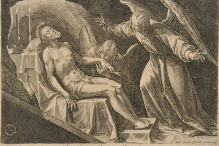 BODY OF CHRIST MOURNED BY TWO ANGELS