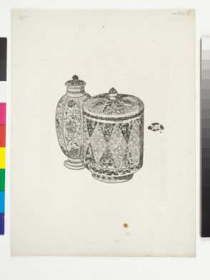 Plate XXV from the book “A Catalogue of Blue and White Porcelain forming the collection of Sir Henry Thompson (London: Elllis and White, 1878)”