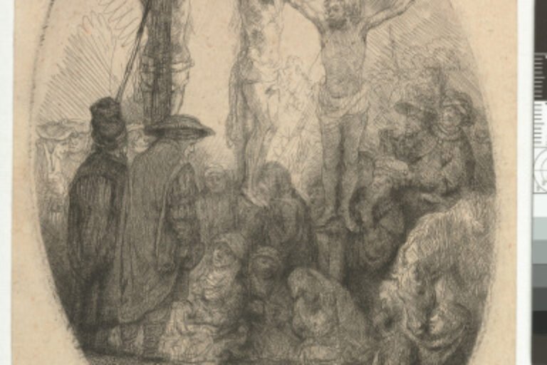 CHRIST CRUCIFIED BETWEEN THE TWO THIEVES: AN OVAL PLATE