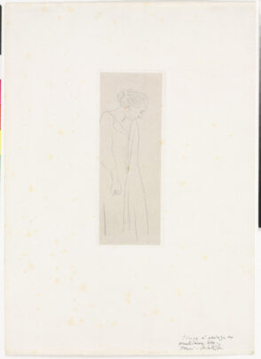 Figure debout, tête baissée