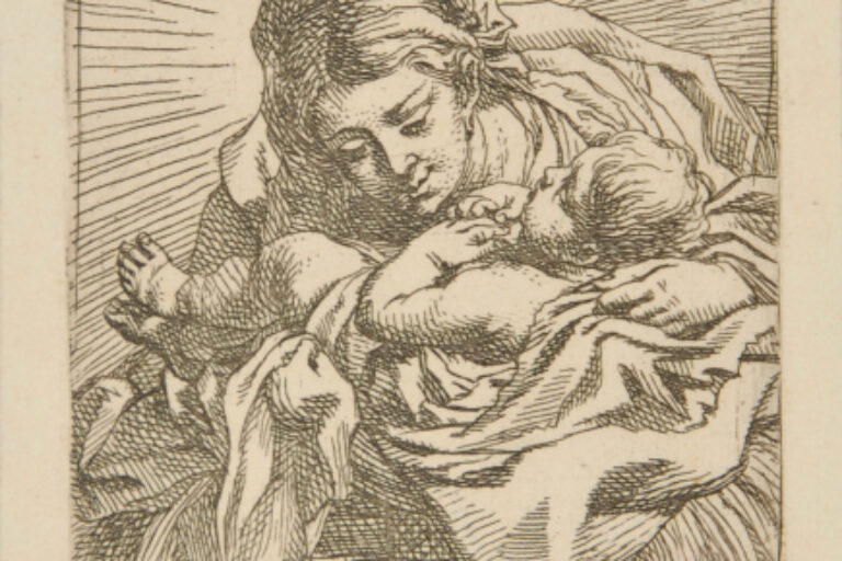 VIRGIN HOLDING CHILD ON HER ARMS