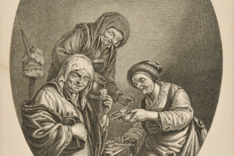 THREE OLD WOMEN DRINKING