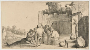Drinkers and Smokers Around a Barrel