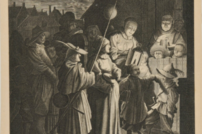 MARDI GRAS DANCE BEFORE A HOUSE