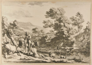 The Half Nude Man Sitting by a River