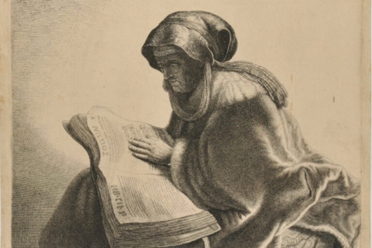 OLD WOMAN READING
