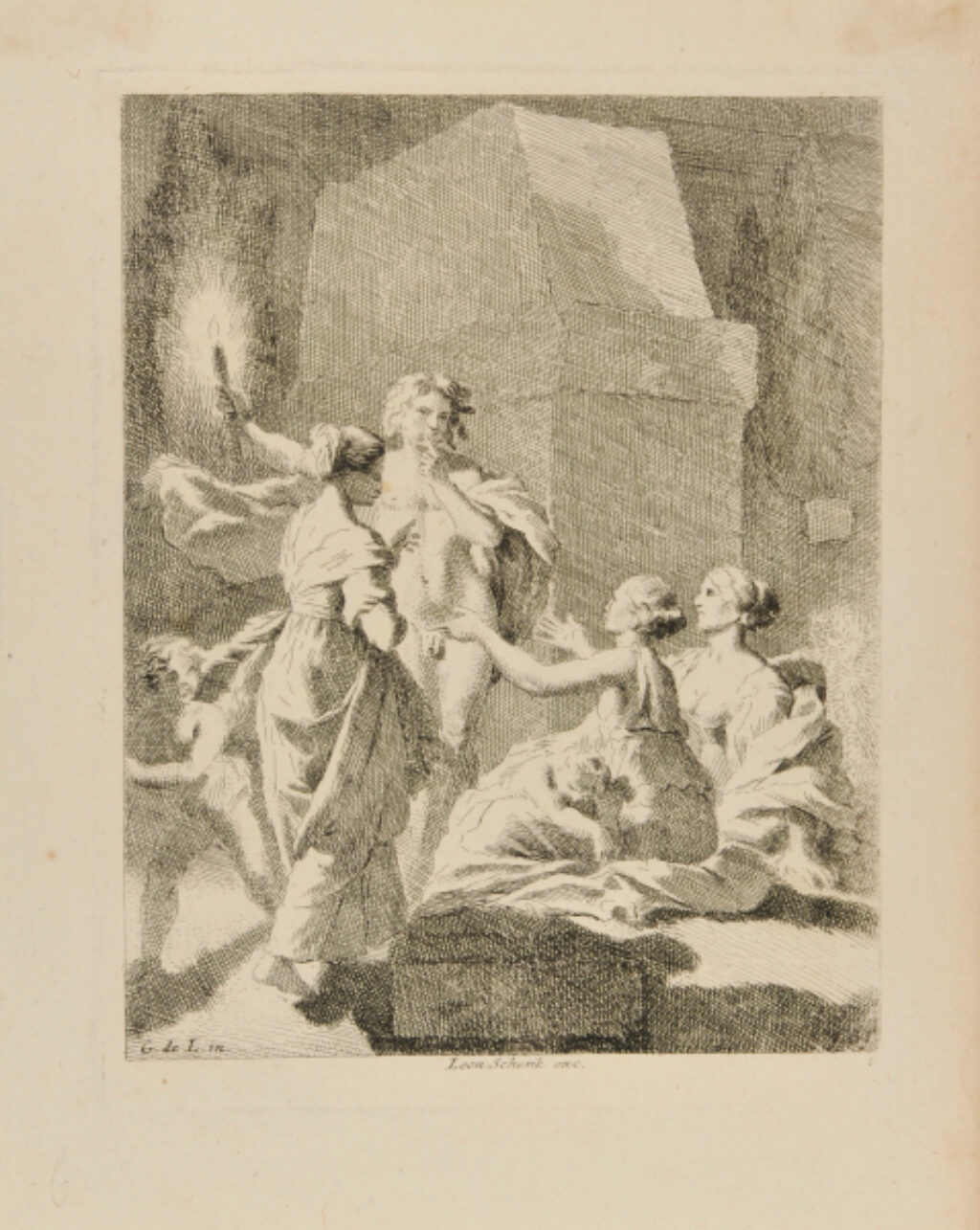 Man with a Torch near a Sarcophagus