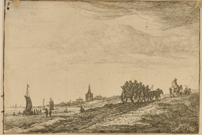 CART ON A ROAD NEAR THE COAST