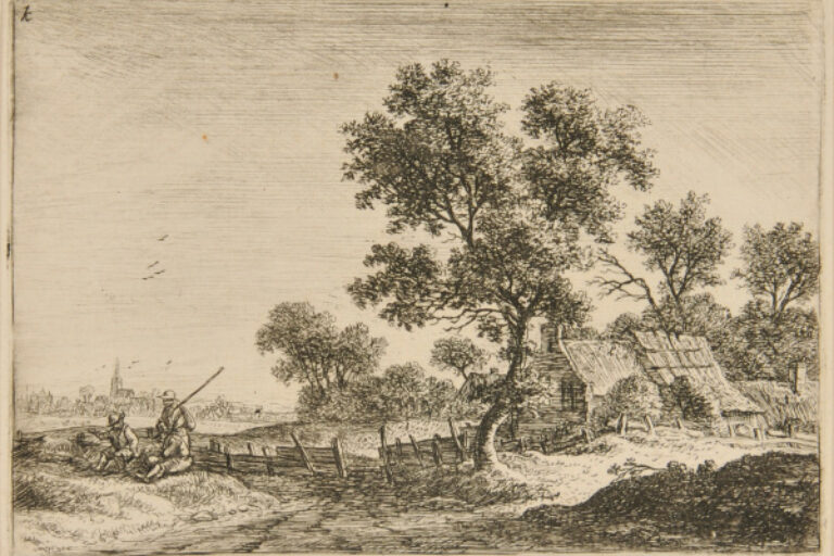 THE THREE PEASANTS ON A KNOLL OUTSIDE A HAMLET