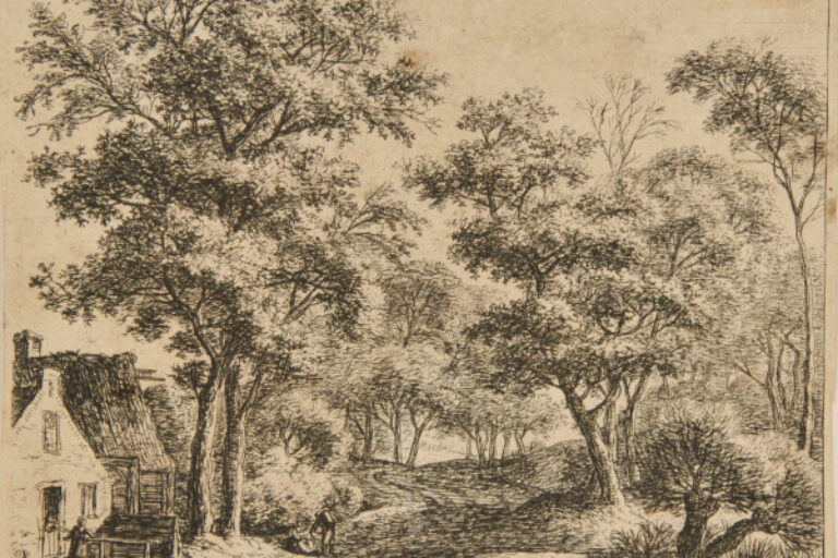 WOMAN ON A SMALL BRIDGE