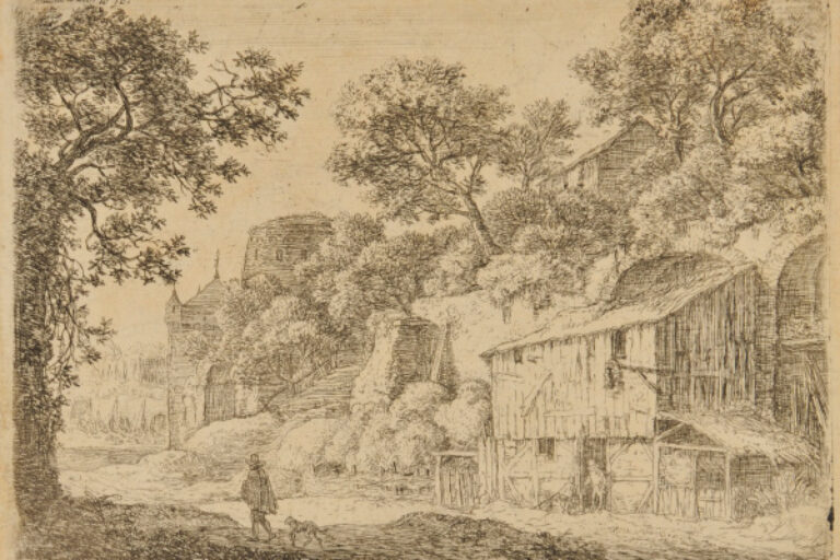 THE MAN WEARING A CLOAK AND HIS DOG