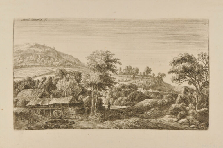 WATERMILL AT THE FOOT OF A HILL