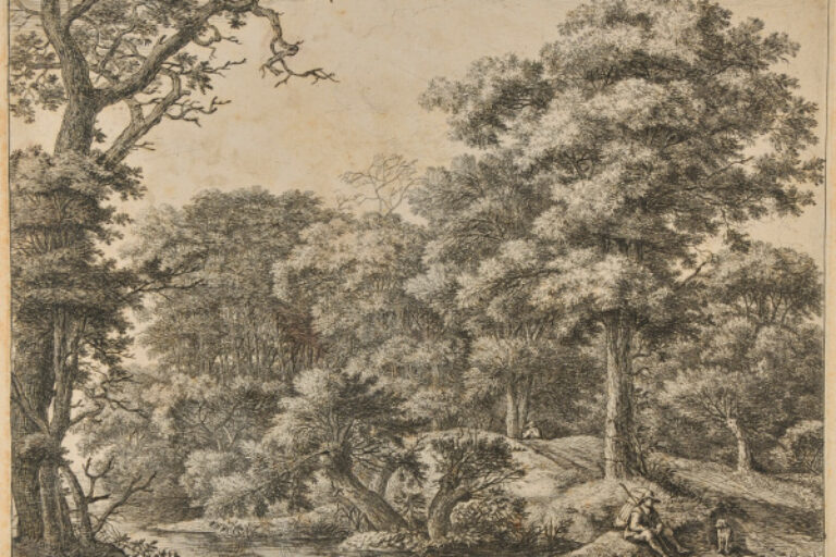 A TRAVELER RESTING IN A FOREST