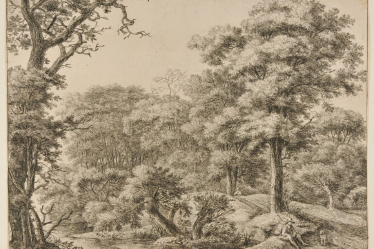A TRAVELER RESTING IN A FOREST