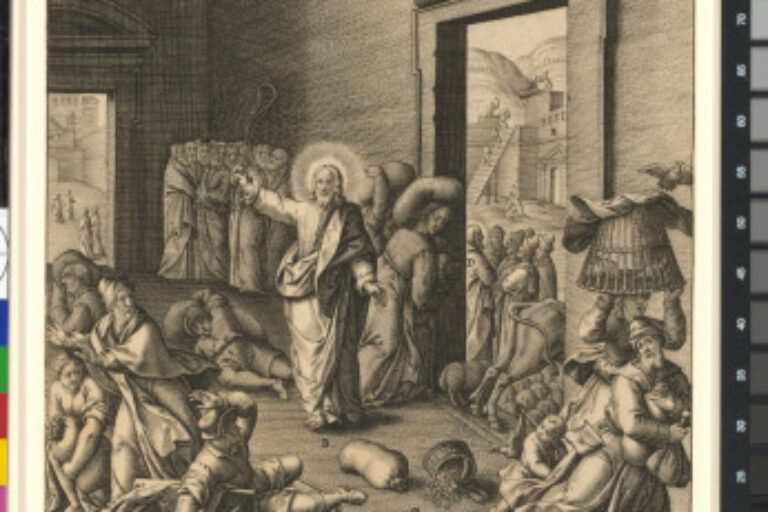 CHRIST DRIVING THE MONEY CHANGERS FROM THE TEMPLE