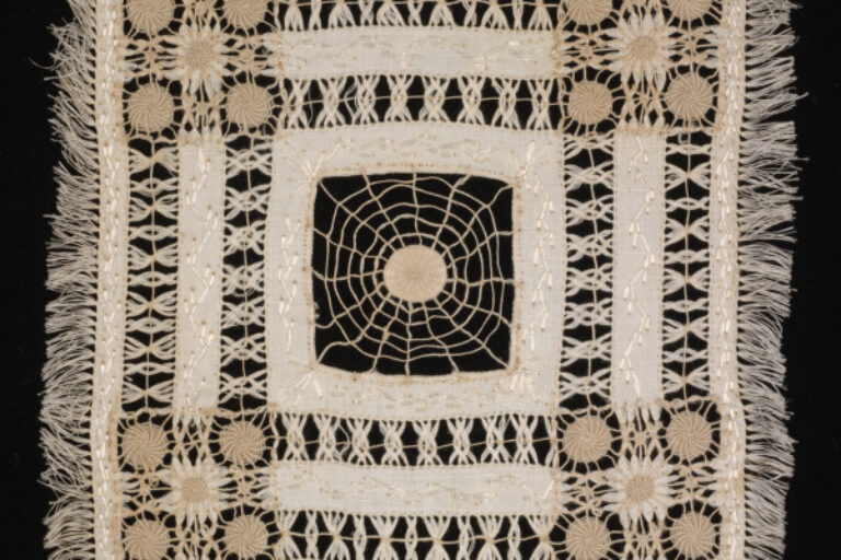 Drawn Thread Work Square Doily