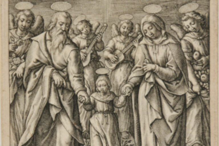 THE VIRGIN WALKING WITH JOACHIN AND ANNE, ACCOMPANIED BY ANGELS