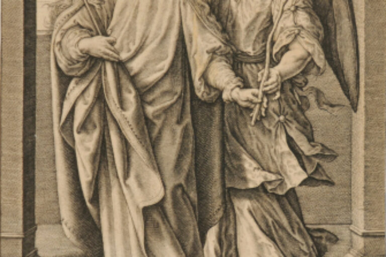SAINT LYDTWINA RECEIVING A BRANCH OF ROSES FROM AN ANGEL