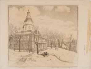 Snowscape of Maryland State House at Annapolis