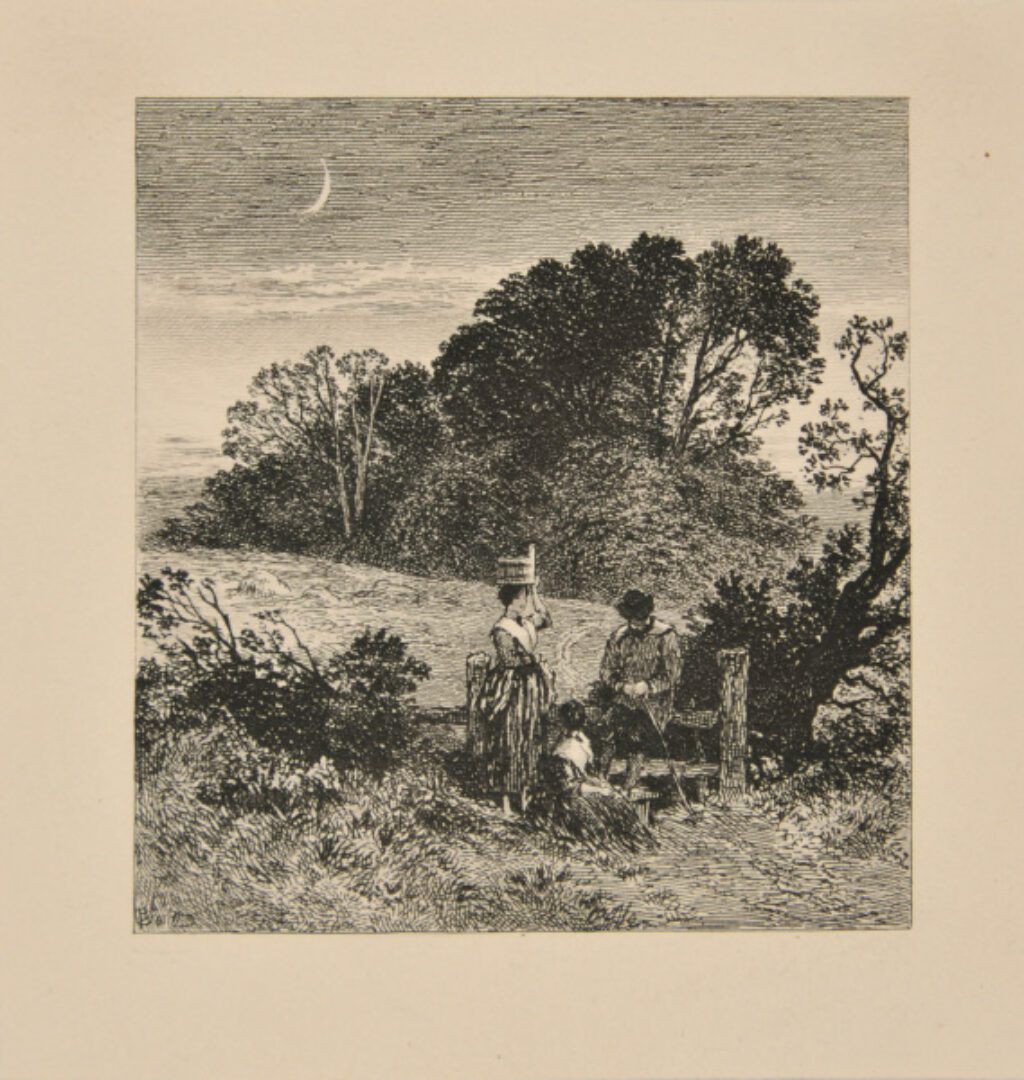Moonlight Landscape with Peasants at a Stile