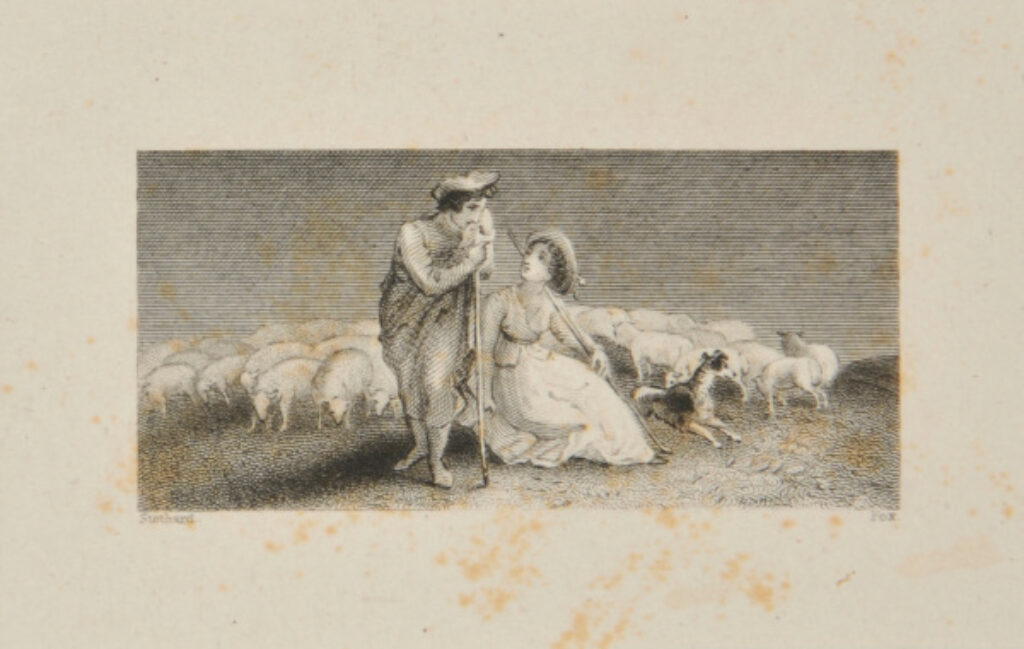 Shepherd and Shepherdess Watching a Flock