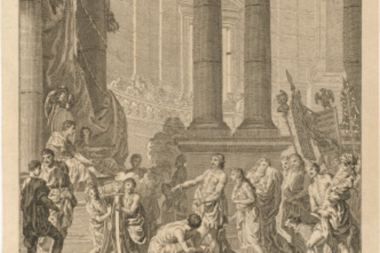 THE NOBLE BEHAVIOUR OF THE BRITISH KING CARACTACUS BEFORE THE EMPEROR CLAUDIUS AT ROME
