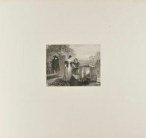Lovers Stepping into a Canopied Boat, Watched by Man with Dagger