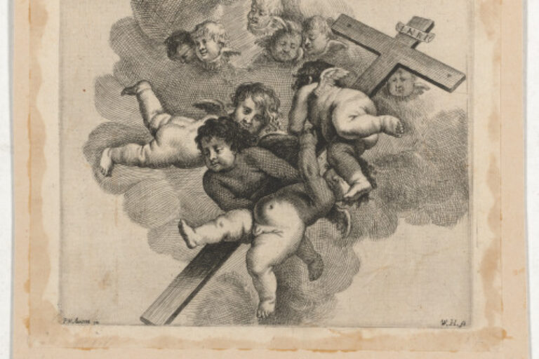 FOUR CHERUBS CARRYING A CROSS