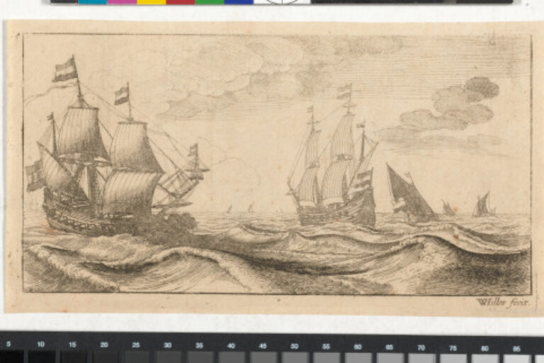 TWO WARSHIPS UNDER SAIL