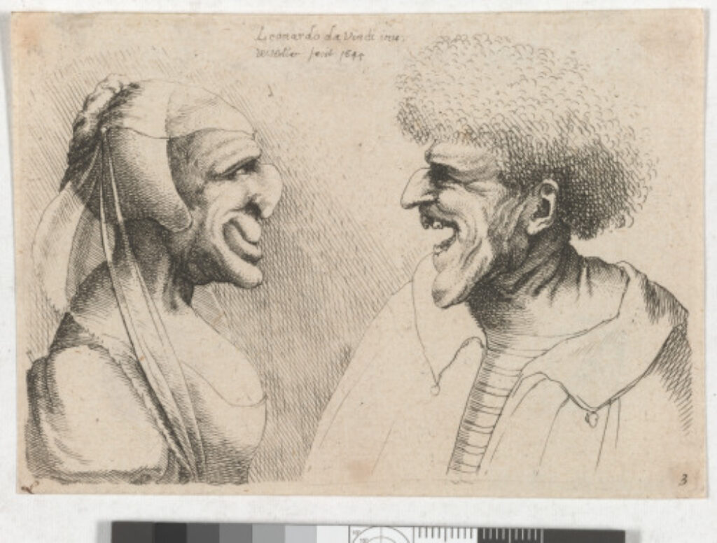 Woman with Hooked Nose and Man with Bushy Hair