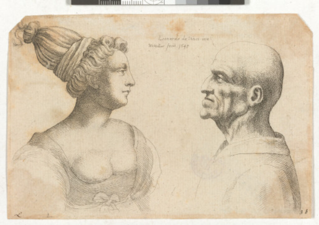 Heads of a Young Woman and an Old Man Facing One Another