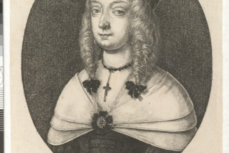 HEAD OF A WOMAN, WITH LITTLE CAP, TWO BOWS TYING ENDS OF CURLS