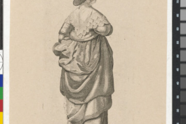 LADY WITH HAT WITH WIDE BRIM