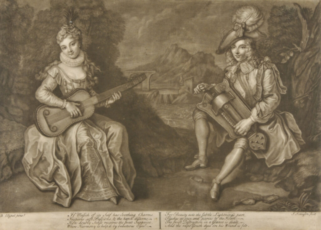 Landscape with Maid and Youth Playing Muscial Instruments in Foreground
