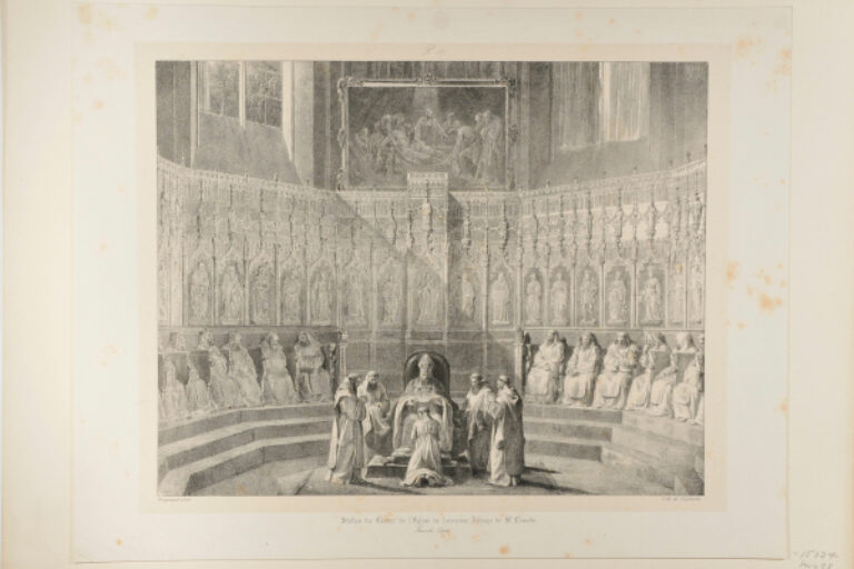 STALLES DU CHOEUR DE L'EGLISE DE L'ANCIENNE ABBAYE DE ST. CLAUDE, FRANCHE COMTÉ