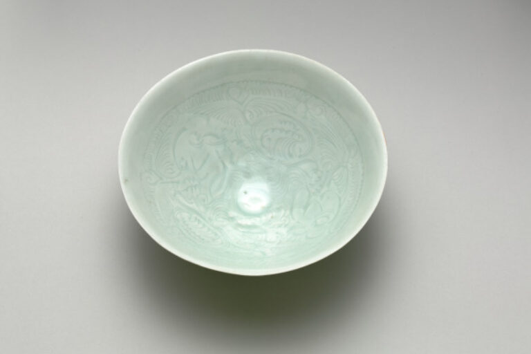 Qingbai Bowl with Design of Boys within Floral Scrolls