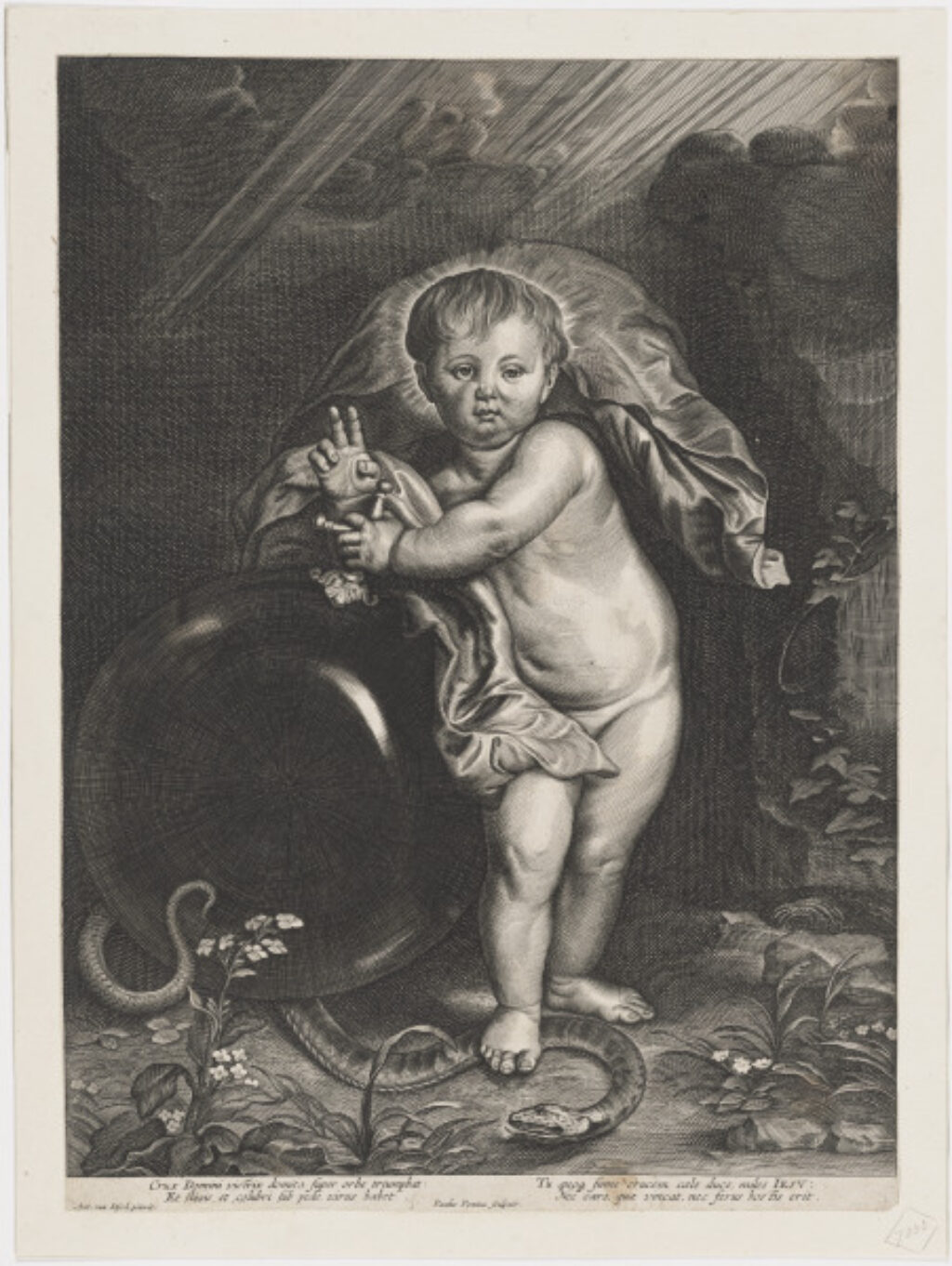 Christ as a Child Blessing, with Globe and Snake