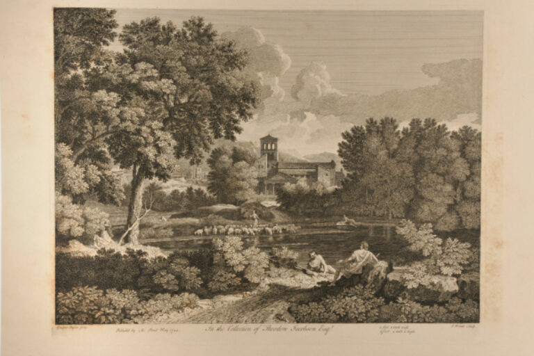 LANDSCAPE WITH TWO MEN CONVERSING IN FOREGROUND