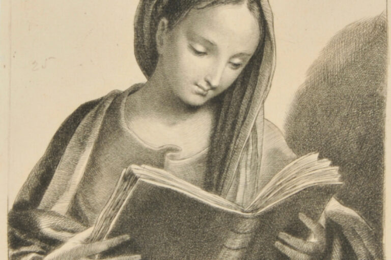 HALF LENGTH OF A YOUNG WOMAN READING A BOOK