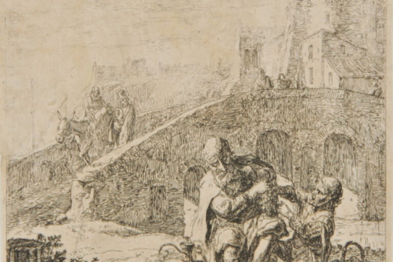 THE BEGGAR EATING GRAPES