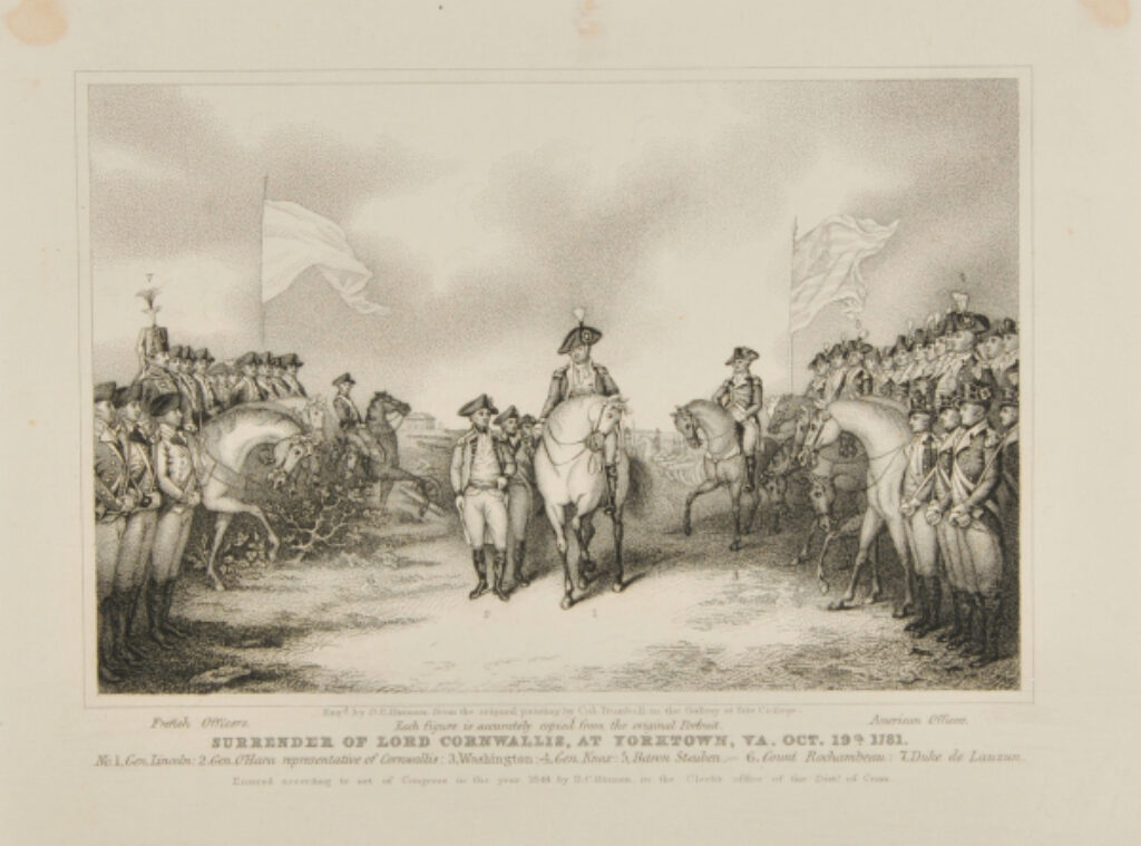 Surrender of Lord Cornwallis at Yorktown, VA, Oct 19th, 1781