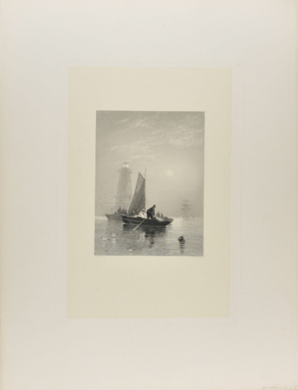 Marine with Sailboats and Lighthouse